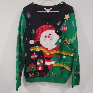 No Boundaries Womens Ugly Christmas Sweater Size XXXL Santa Clause Holiday